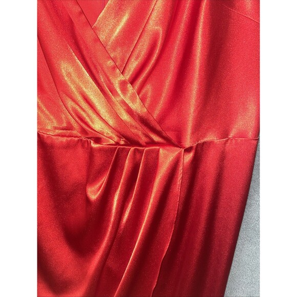 Lane Bryant Dress Womens 28 Red Midi Faux Wrap Cocxktail Glam Holiday Party - Picture 3 of 12